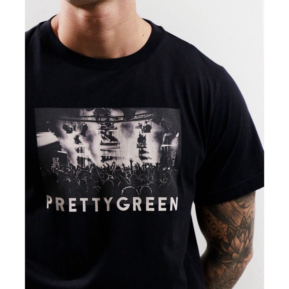 Pretty Green Graphic Concert T-Shirt Black Men’s Medium Band Tee